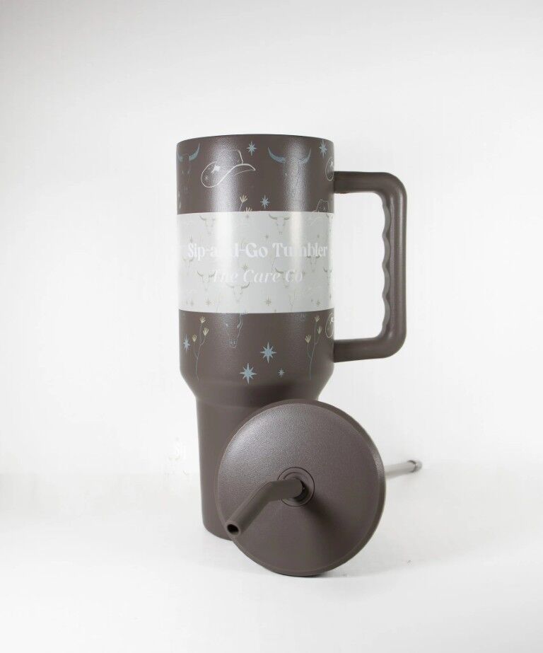 The Care Collective Western Print Leak Proof Tumbler In Espresso, 40-Oz