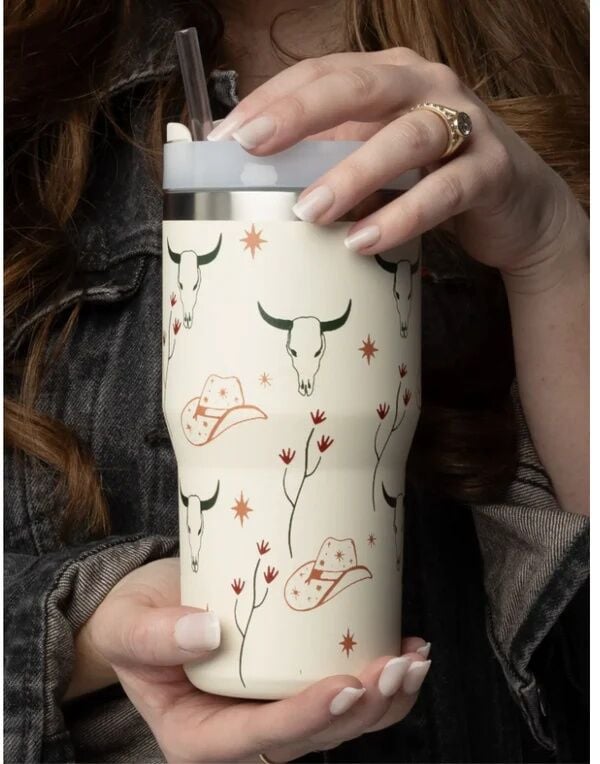 The Care Collective Cream Mini Western Tumbler, 20-Oz