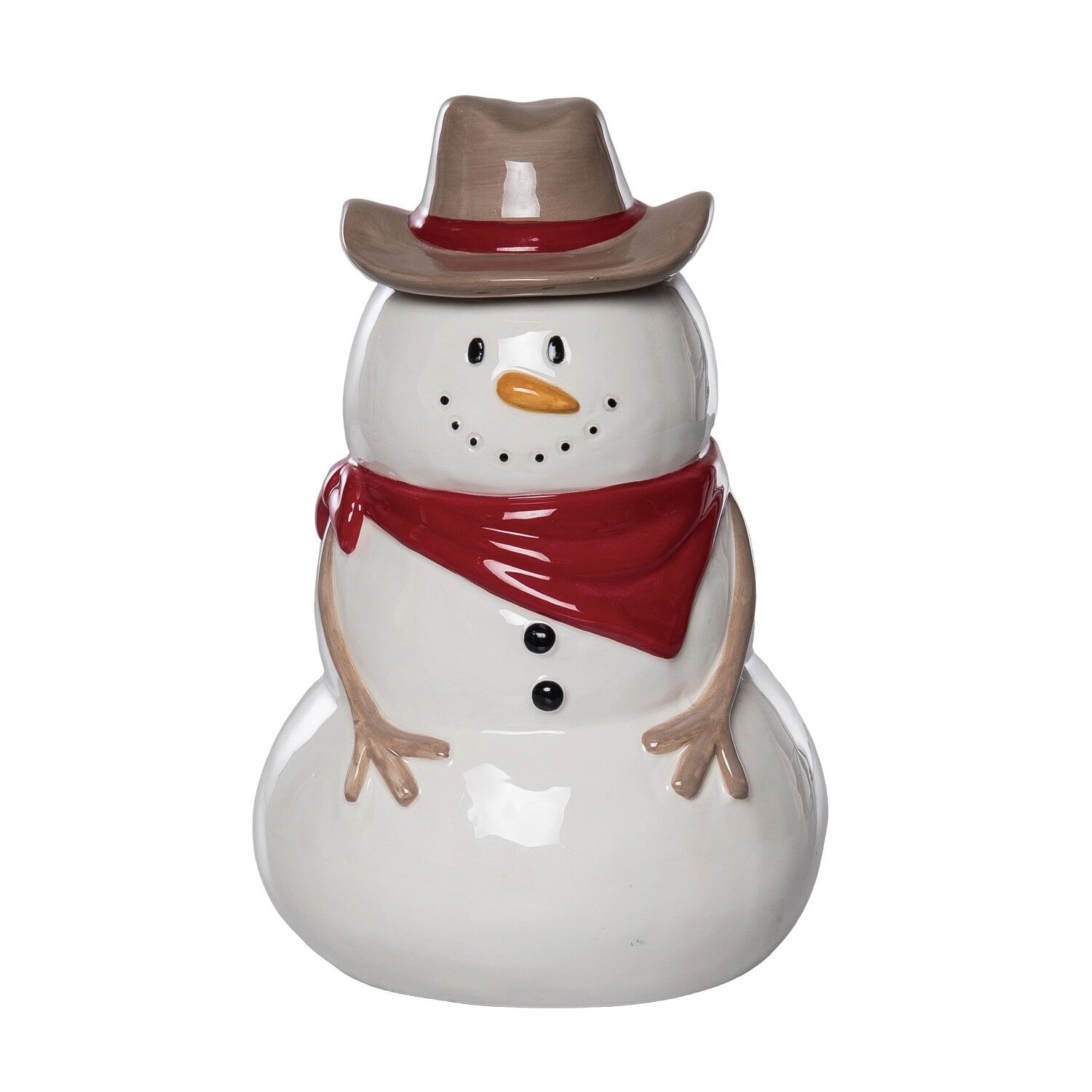 Transpac Dolomite Cowboy Snowman Cookie Jar