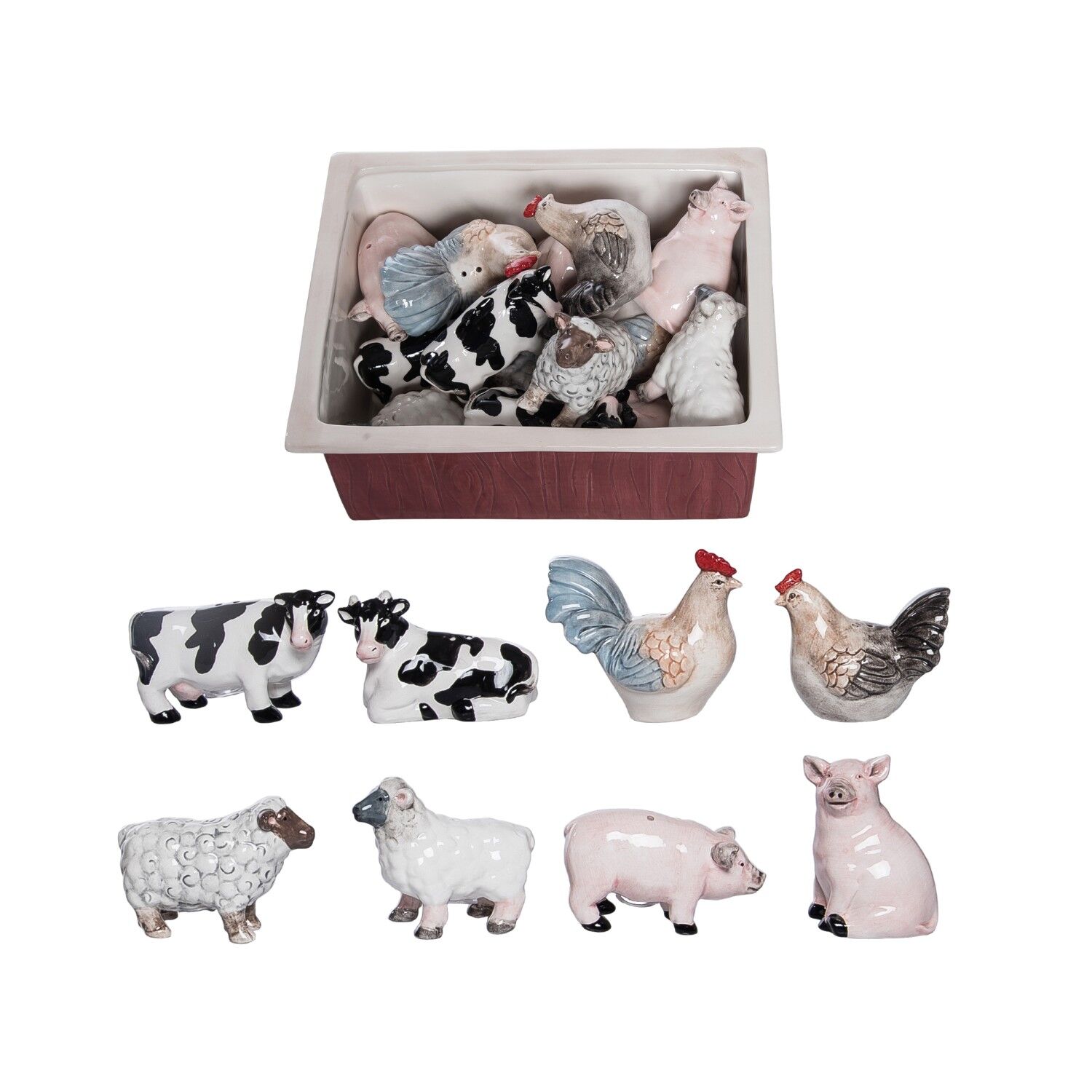 Transpac Dolomite Farm Animal Salt & Pepper Shaker, Assorted Styles