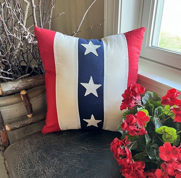 Pine Creek Vintage Stars & Stripes Pillow, 16-In X 16-In