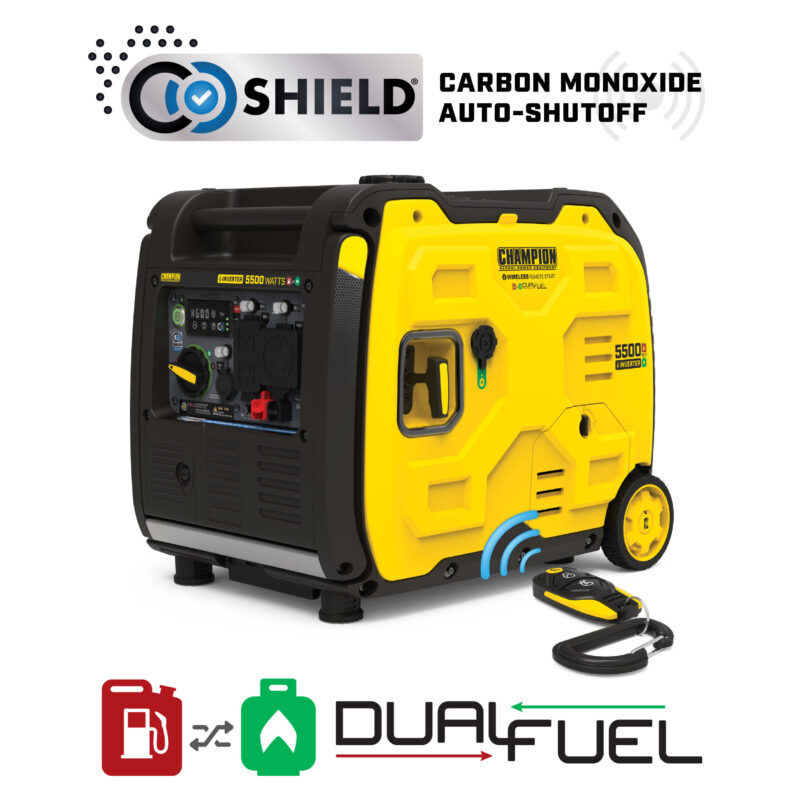 Champion Power Equipment 5500W Wireless Start Dual Fuel Inverter with CO Shield