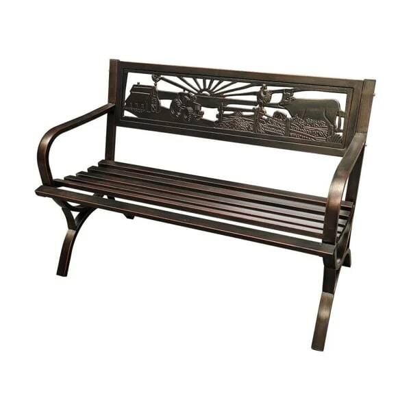 Leigh Country Farm Scene Metal Bench
