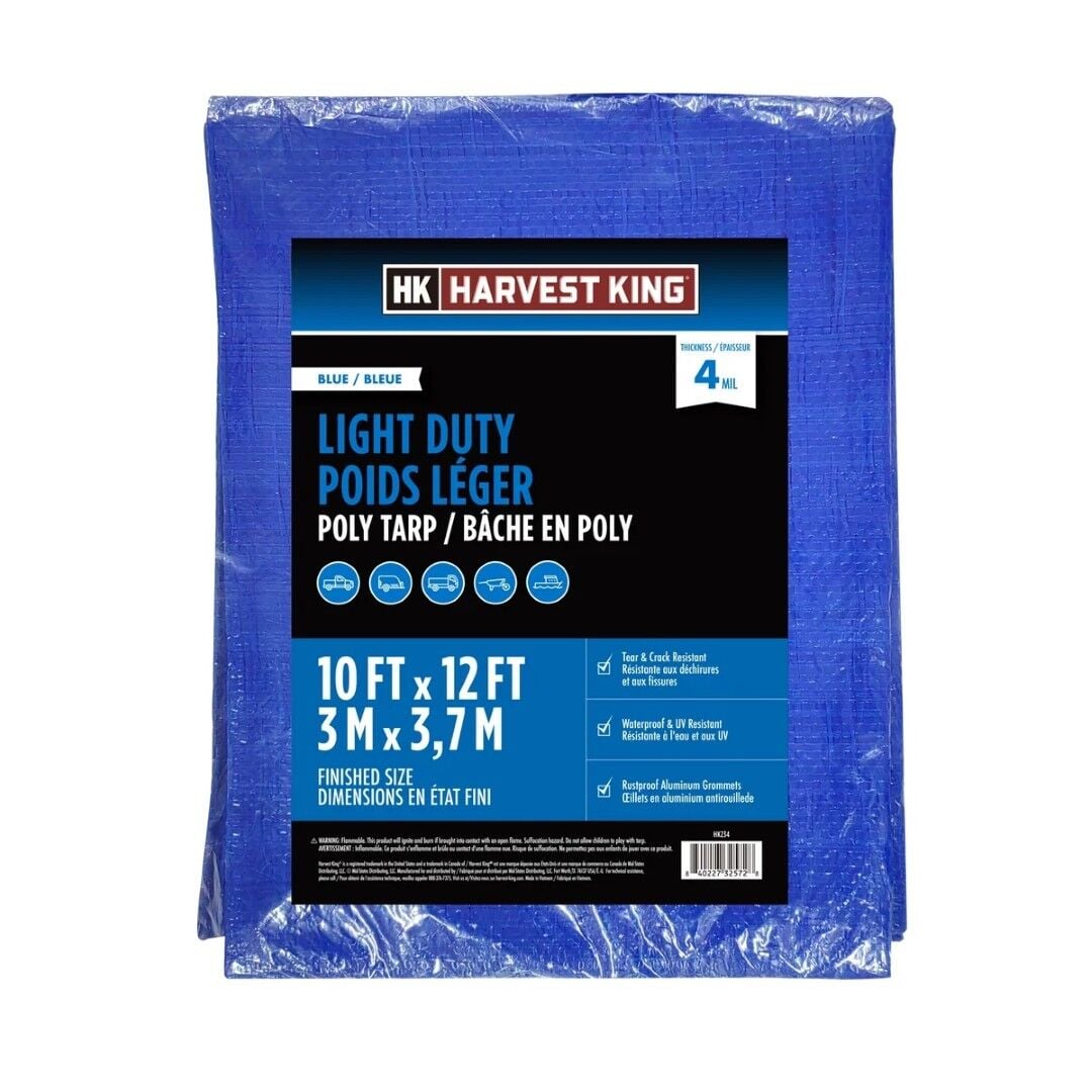Harvest King Light Duty Poly Tarp, Blue, 10 ft. x 12 ft.
