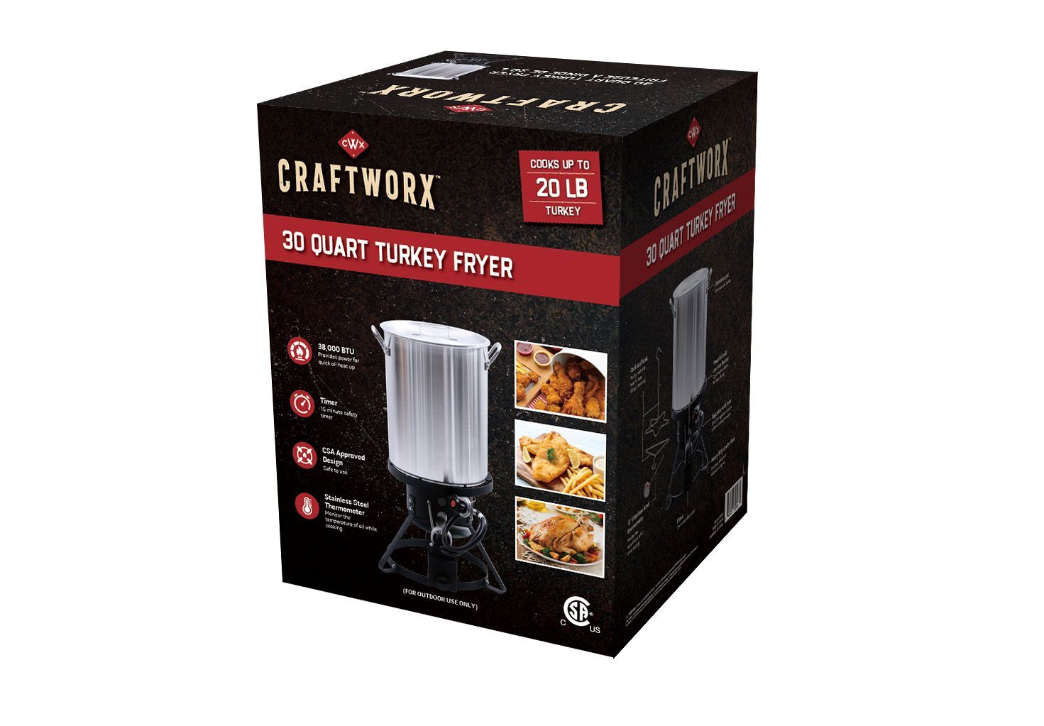 Craftworx Turkey Fryer with Timer, 30-Qt