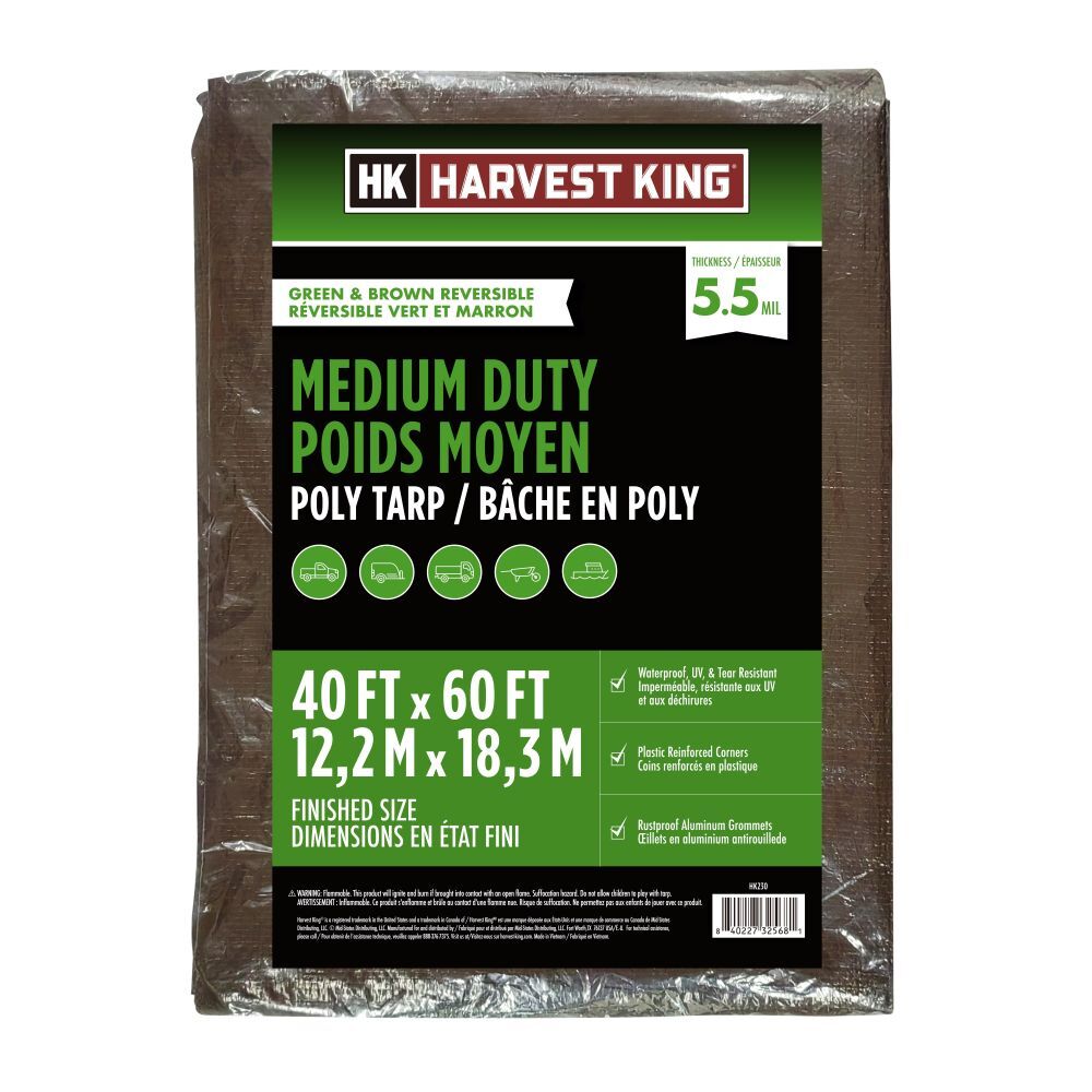 Harvest King Green & Brown Medium Duty Poly, 40-Ft x 60-Ft