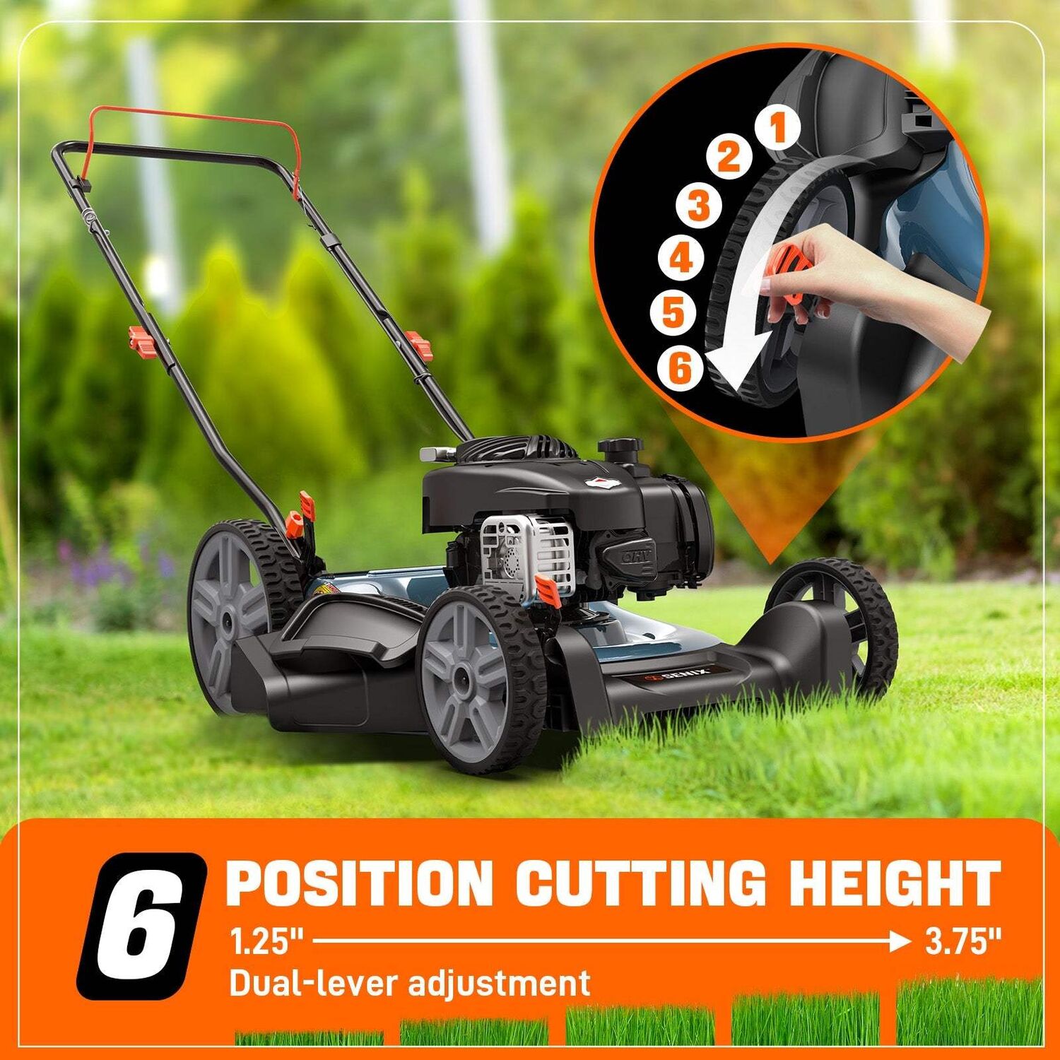 SENIX 21-In 125cc 4-Cycle Briggs & Stratton Engine Gas Push Lawn Mower
