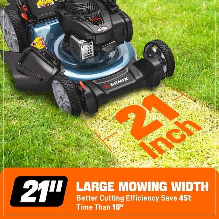 SENIX 21-In 140cc 4-Cycle Briggs & Stratton Engine Gas Push Lawn Mower