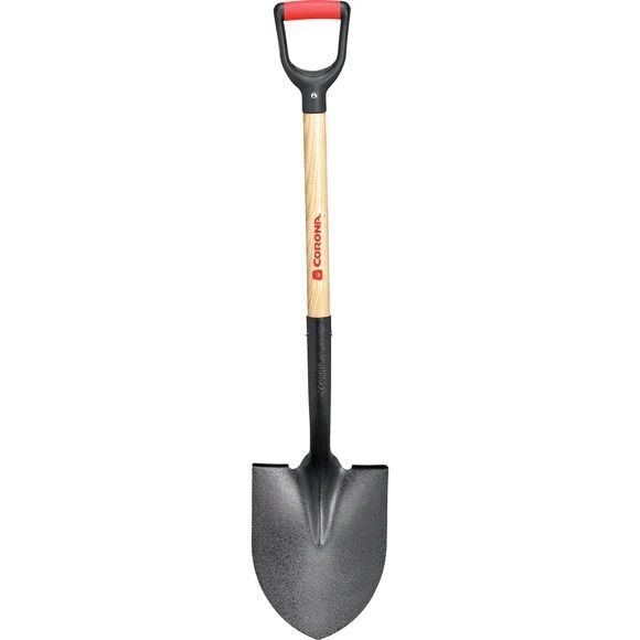 Corona Round Point Shovel with Wood Handle Plastic D-Grip, Head 12-In, 30-In