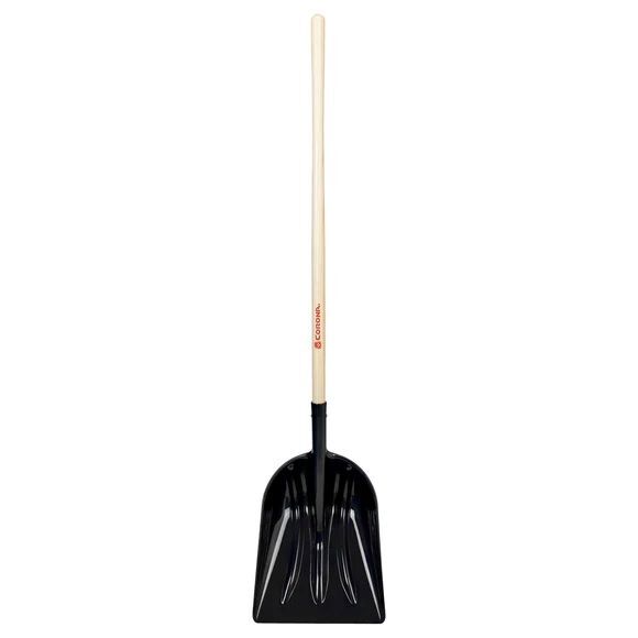 Corona #12 Plastic Western Scoop Shovel with Wood Handle, 48-In