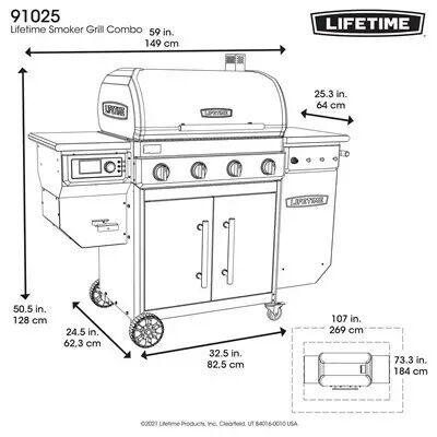 Lifetime 4-Burner Propane/Pellet Smoker Grill Combo