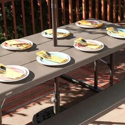Lifetime Brown Classic Folding Picnic Table, 6 ft.
