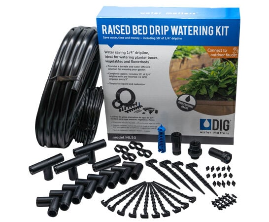 DIG Raised Bed Garden Drip Irrigation Kit, 25 PSI
