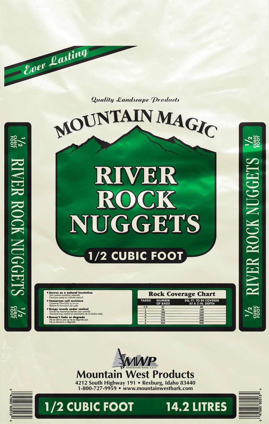 Mountain West Products River Rock Nuggets, 1/2-Cu Ft