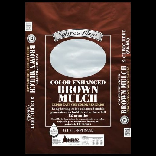 Mountain West Bark Products Color Enhanced Brown Mulch - 2 Cubic Feet