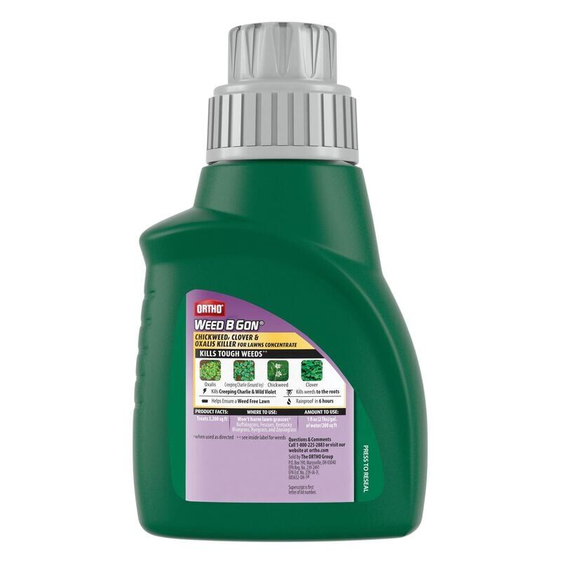 Ortho Weed B Gon Chickweed, Clover & Oxalis Killer for Lawns Concentrate, 16-Oz