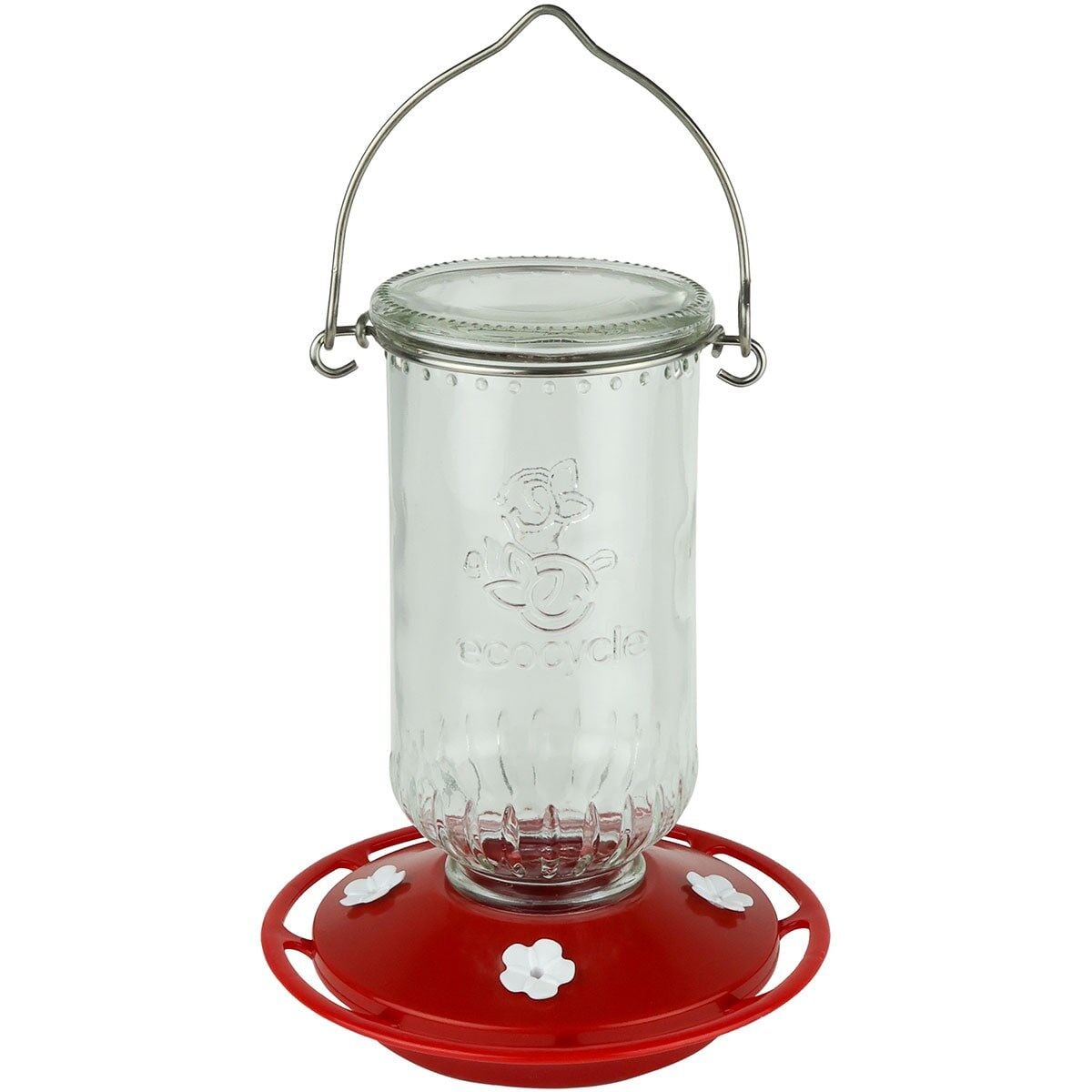 Nature's Way EcoCycle Ruby Roost Recycled Glass Hummingbird Feeder, 17 oz.