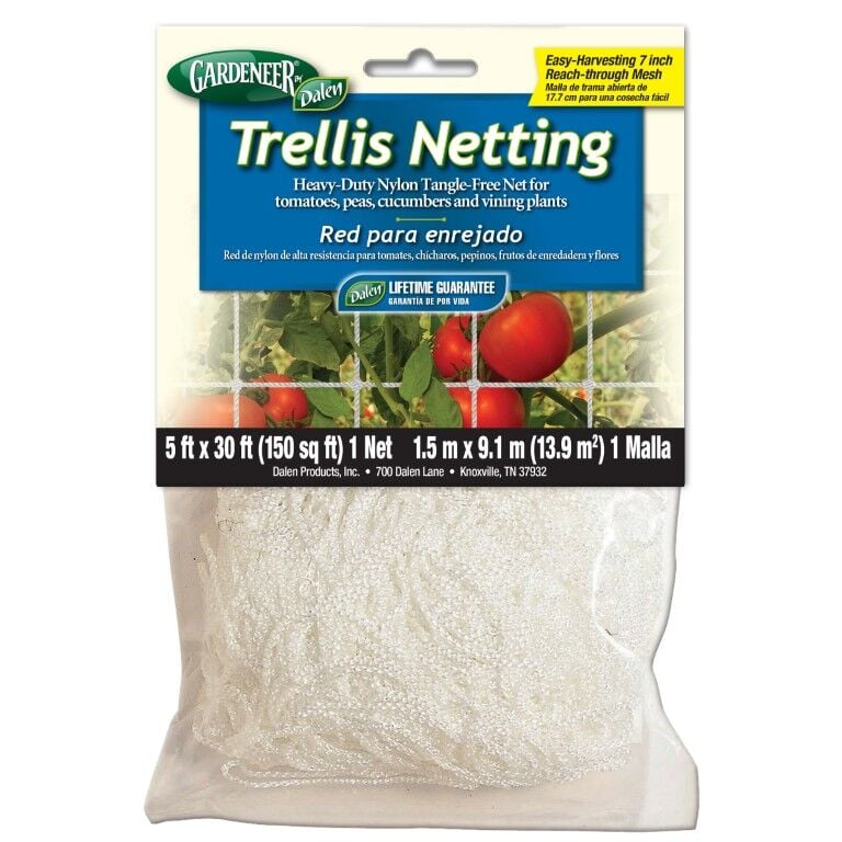 Gardeneer by Dalen Trellis Nylon Netting, 5-Ft X 30-Ft, 7-In Mesh