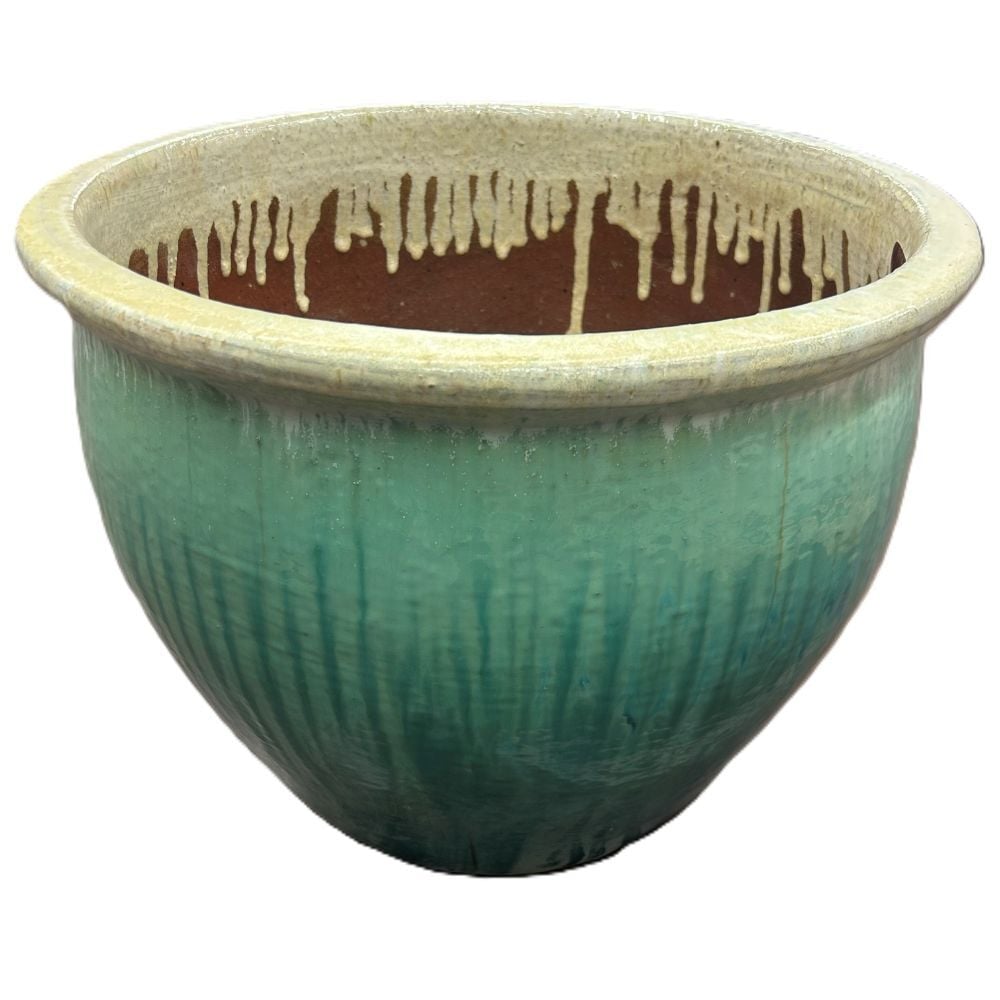 Pacific Home & Garden Fish Bowl Sea Foam Green Pot, 19.5-In