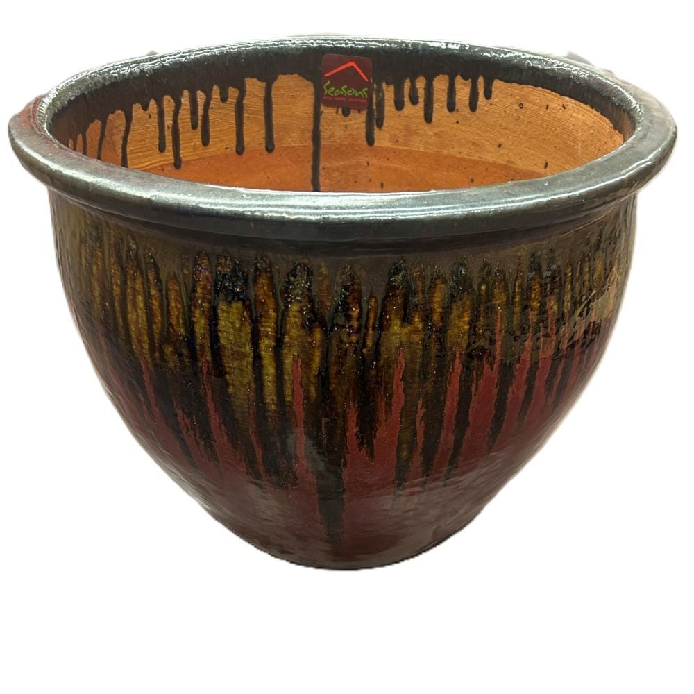 Pacific Home & Garden Fish Bowl Oxford Red Pot, 19.5-In