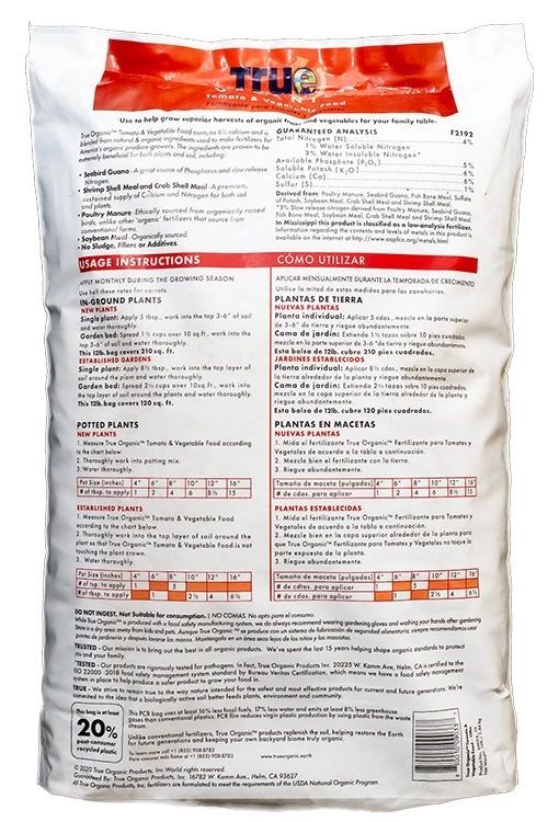 True Organic Tomato & Vegetable Fertilizer, 12-Lb