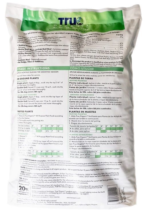 True Organic All Purpose Plant Food, 12-Lb