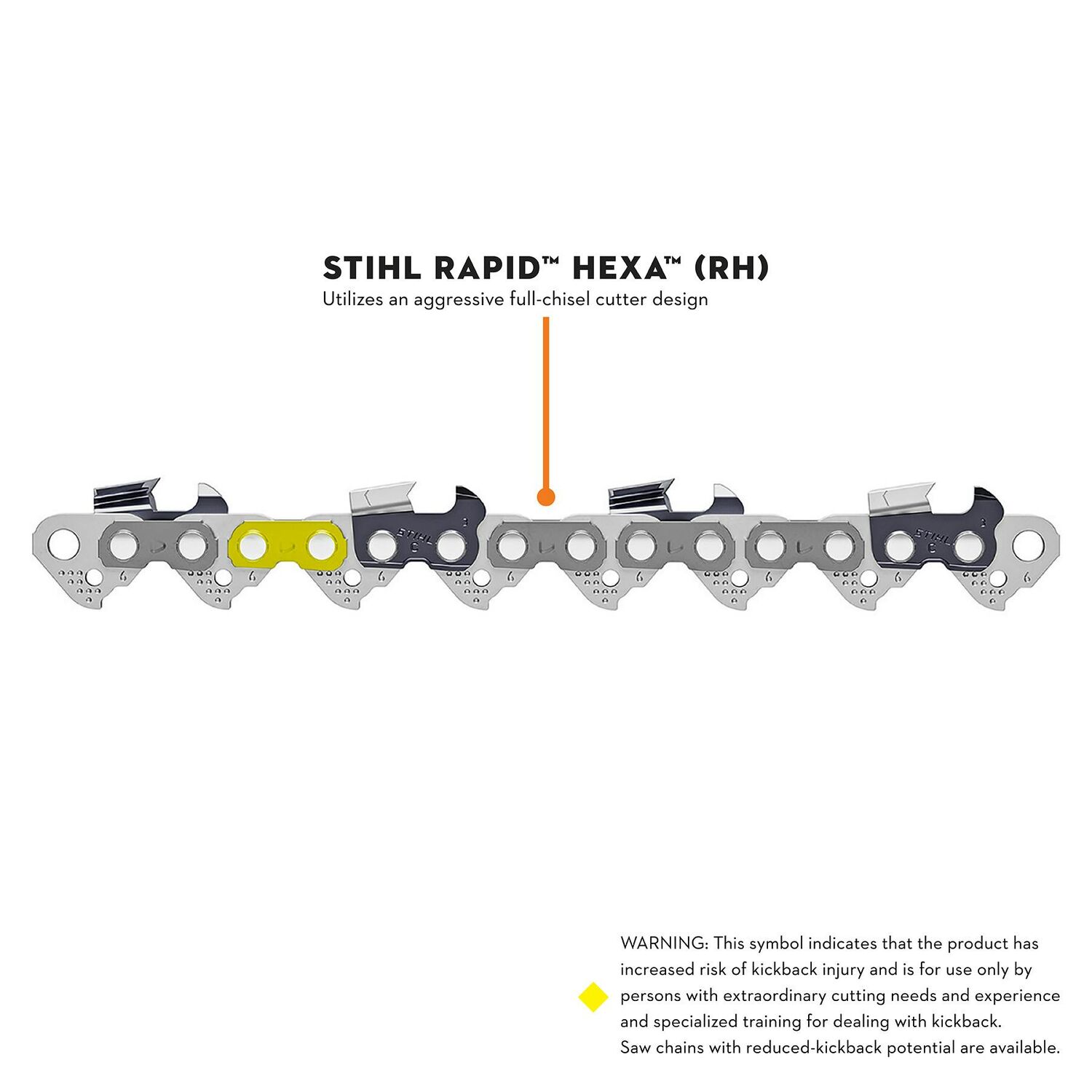 STIHL Rapid Hexa Saw Chain 33 RH, 3/8 in. Pitch, .050 Gauge, 72-DL