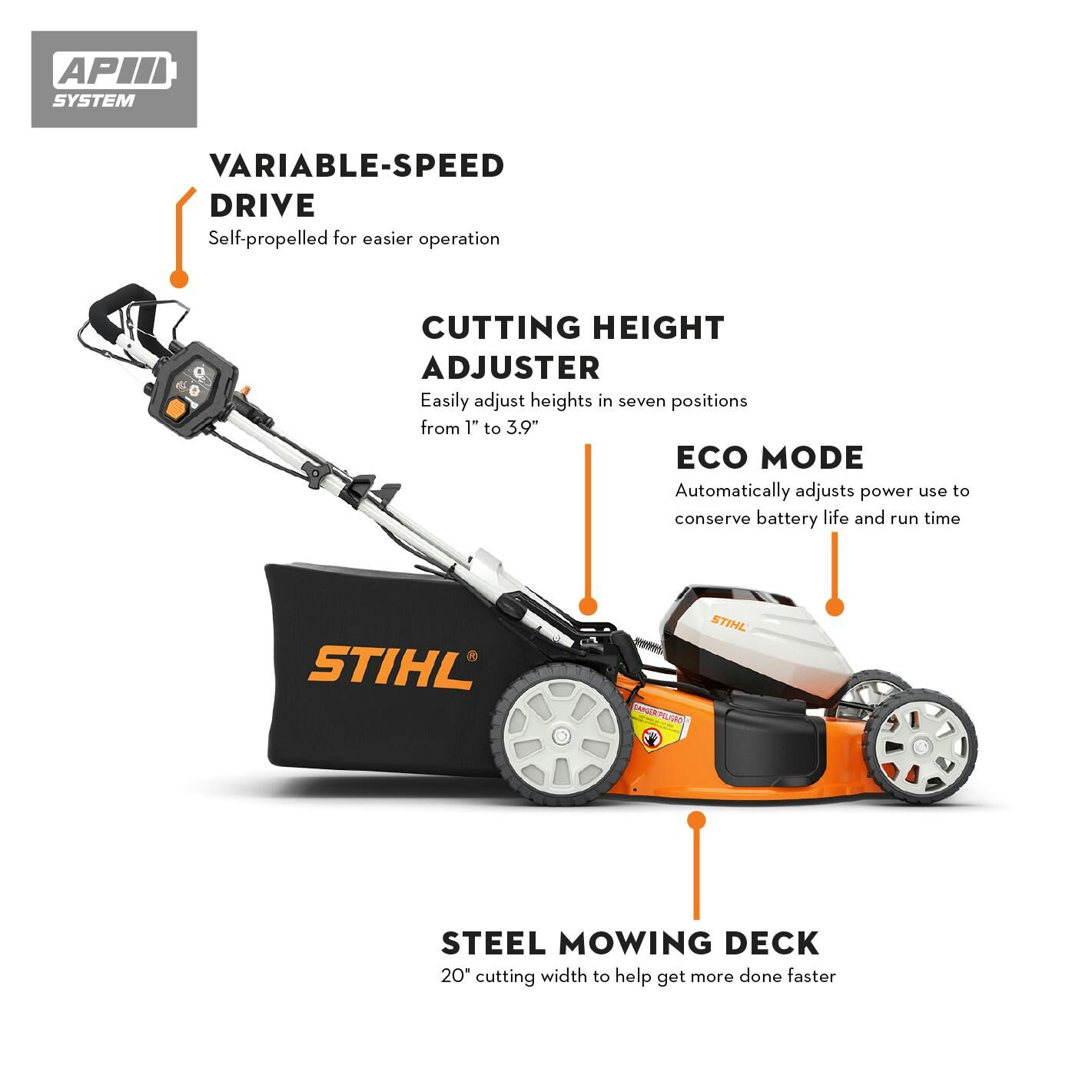 STIHL RMA 510 V 21-In Battery Powered Walk Behind Lawn Mower (Tool Only)