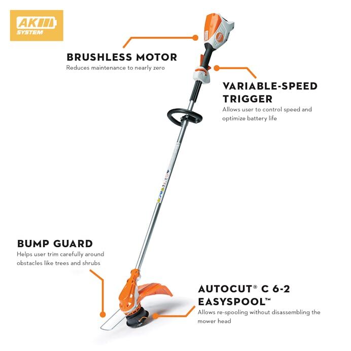 STIHL FSA 60 R Battery Powered String Trimmer With Battery And Charger