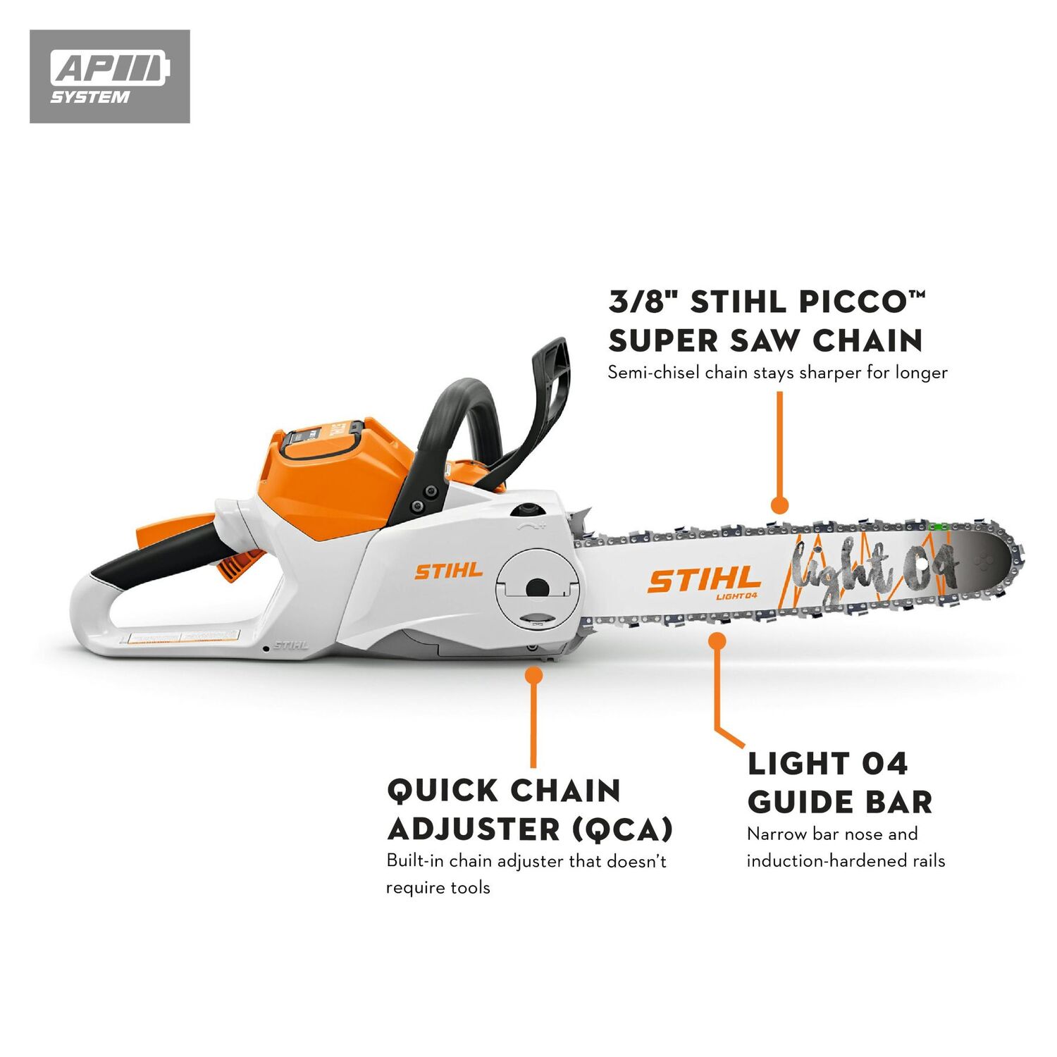 STIHL MSA 220 C-B Battery Powered Chainsaw, 18-In