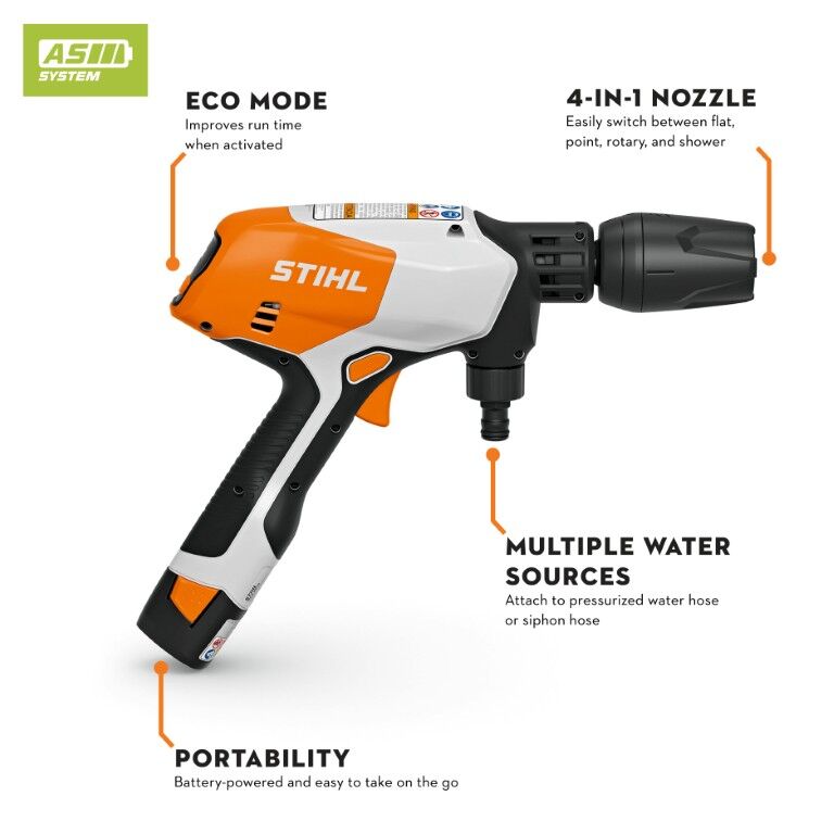 STIHL RCA 20 Battery Powered Pressure Washer With Batteries & Charger