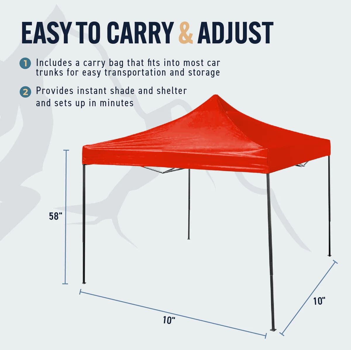 Trappers Peak Red Folding Pop-Up Canopy, 10-Ft x 10-Ft
