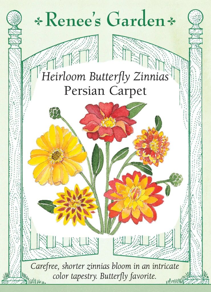 Renee's Garden Heirloom Butterfly Zinnias Persian Carpet Seeds