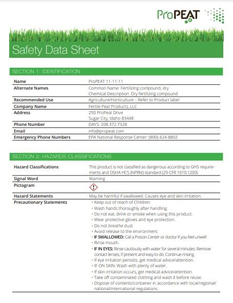 ProPeat Carbon90Plus 11-11-11, 50-Lb