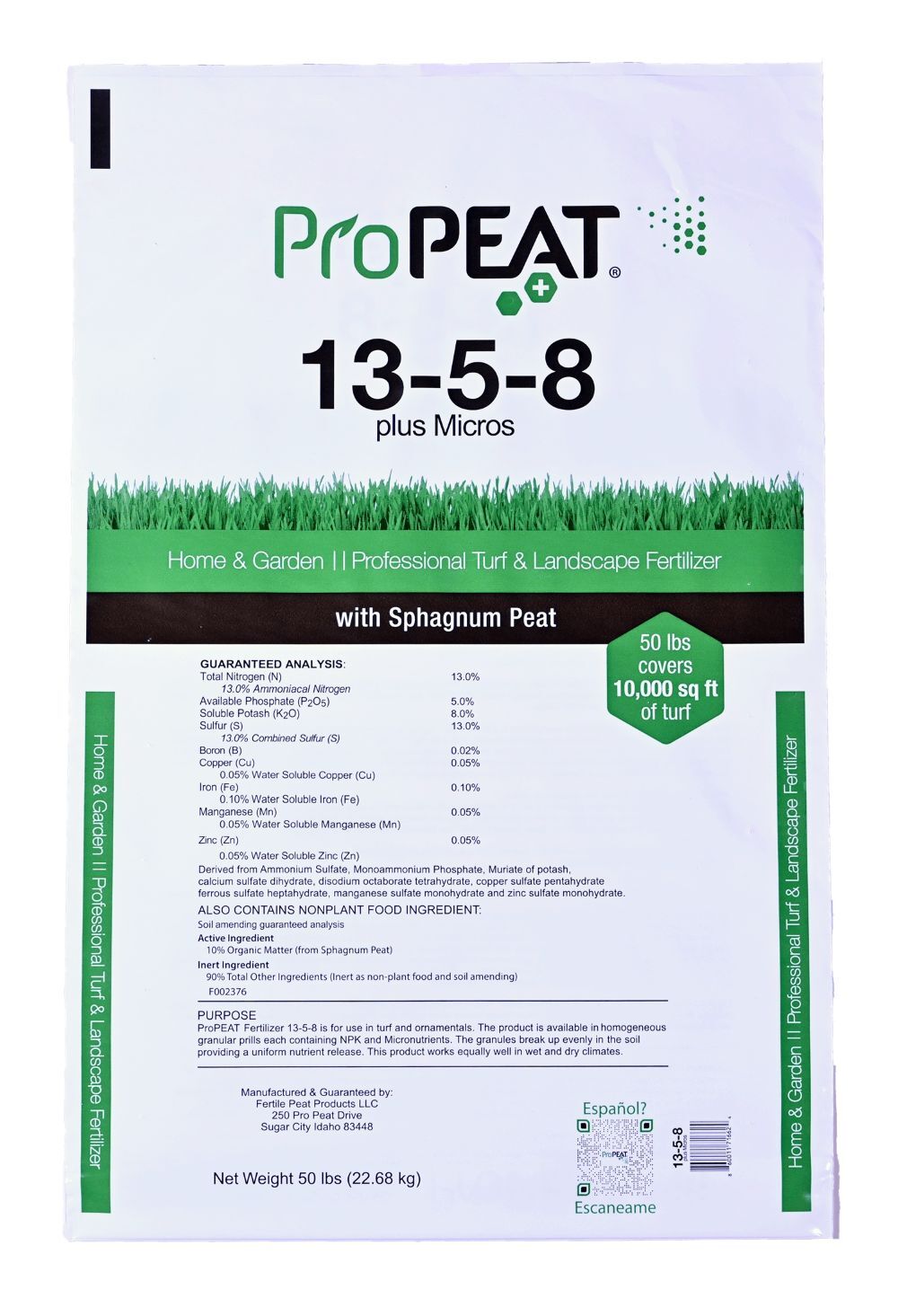 ProPEAT Carbon90PLUS 13-5-8 Peat Based Fertilizer, 50-Lb