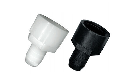 Green Leaf Polypropylene Straight Adapter Hose Fitting, 3/4-In Male GHT x 3/4-In Hose Barb