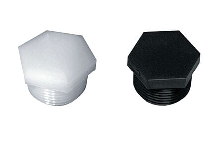 Green Leaf Black Polypropylene Pipe Plug, 1/2-In Male NPT