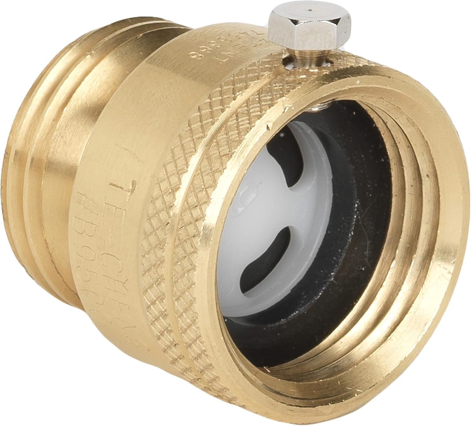 Homewerks Brass Vacuum Breaker Hose Bib Backflow Preventer, 3/4-In