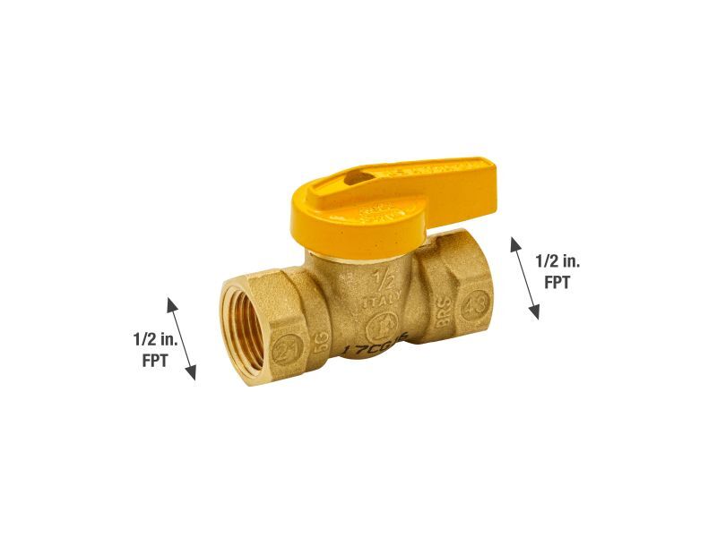 ProLine Brass Gas Valve, 1/2-In FIP X 1/2-In FIP
