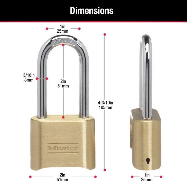 Master Lock Combination Lock, 2 1/4-In Shackle