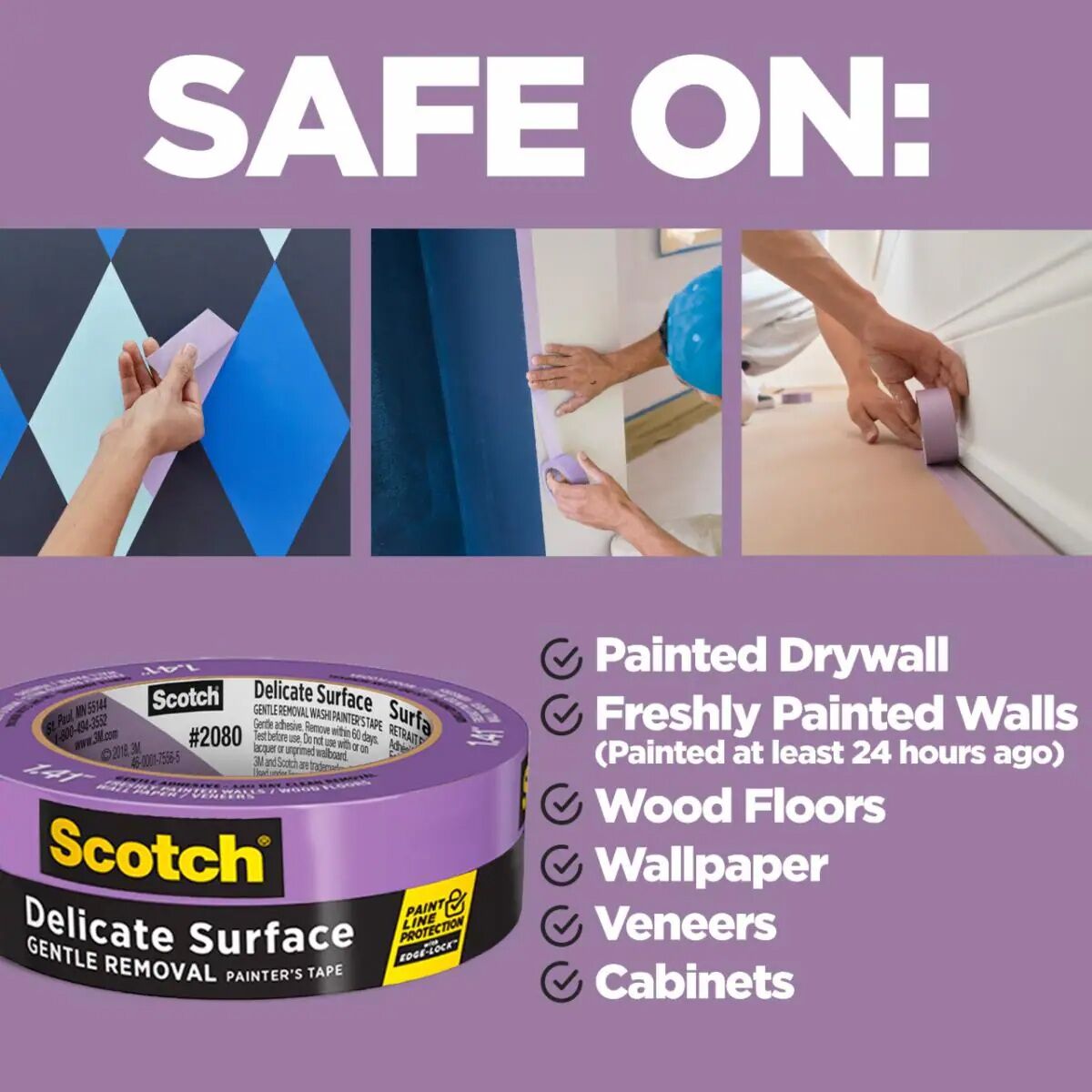 Scotch Delicate Surface Painter’s Tape 2080, 1.88-In x 60-Yd