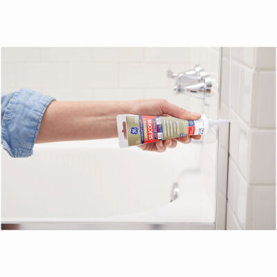 GE Advanced Silicone 2 Kitchen & Bath White Sealant, 2.8-Oz