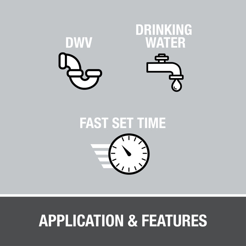 Oatey Medium Gray PVC Cement, 4-Oz