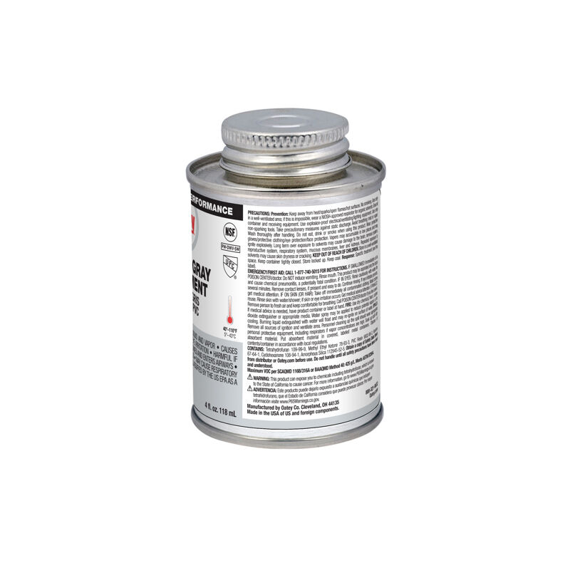 Oatey Medium Gray PVC Cement, 4-Oz