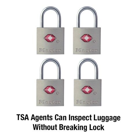Master Lock TSA-Approved Luggage Lock 4-Pk, 7/8-In