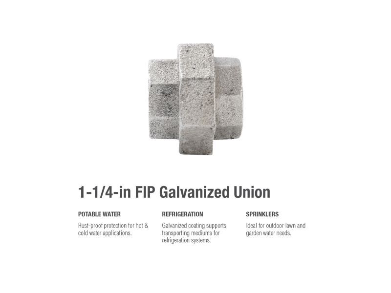 BK Products Galvanized Union, 1 1/4-In FIP