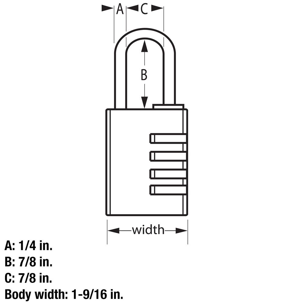 Master Lock Combination Lock 1 9/16-In