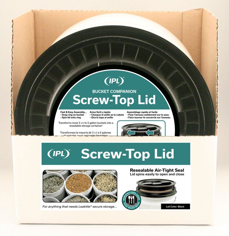 Leaktite Black Screw Top Lid, 3 & 5-Gal
