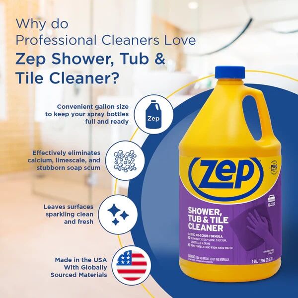 Zep Shower, Tub & Tile Cleaner, 1-Gal
