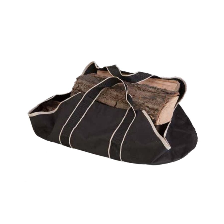 Panacea Black Canvas Log Tote Bag, 12-In x 27-In x 12-In